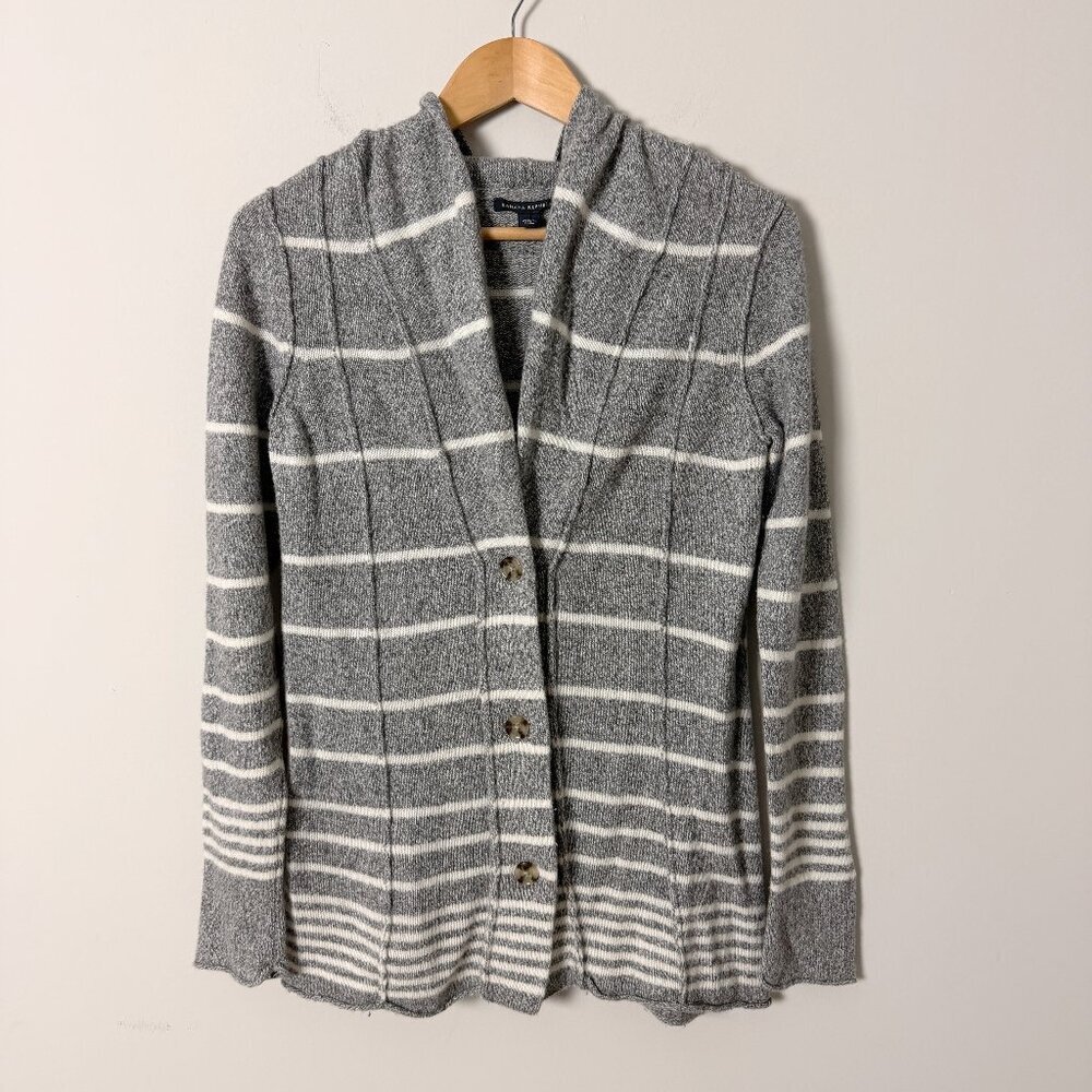 2/$30 Banana Republic Striped  Gray Cardigan Sweater L
